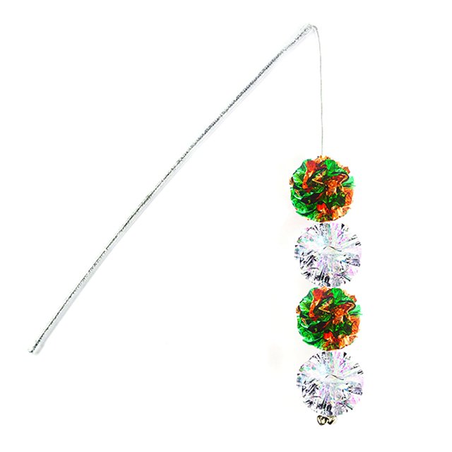Crinkle Teaser Cat Toy Sound Interactive Kitten Wand Pet Teaser Mylar Cat Toy