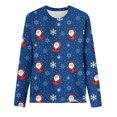 thumbnail image 4 of Chemises pour Femmes Noël Femmes Décontracté Manches Longues Imprimé Col Rond T-Shirt Ample Blouse Hauts Blouses Femmes en Solde, 4 of 5