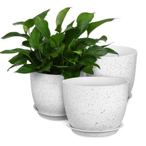 3 Pcs Pots de plantes Planters Pots à fleurs Pots intérieurs Pots en plastique Pots avec trous de drainage et des soucoupes