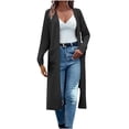 thumbnail image 3 of Sentmoon Lightweight Cardigans for Women Plus Size Long Sleeve Womens Sweaters Solid Color Loose Knitted Womens Clothes Trendy with Pocket Fall and Winter for Wedding Guest Sweater Black XXL, 3 of 6