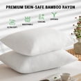 thumbnail image 2 of GOGREEN Waterproof Pillow Protectors with Zipper Standard Size, Cooling Bamboo Zippered Pillow Case Protector, Bed Bedbugs Pillow Case Cover Prevent Dust Mites and Allergens (2 Packs, White), 2 of 8