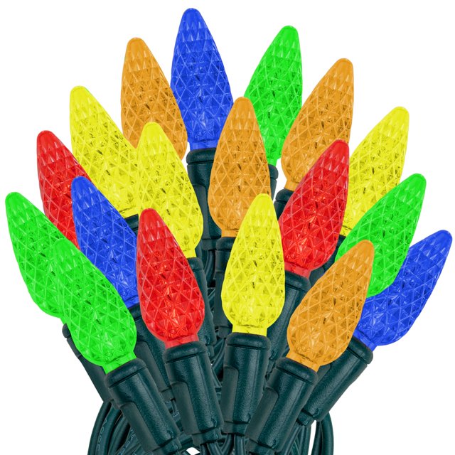 Novelty Lights 24FT 70 LED C6 Christmas Multicolor LED String Lights