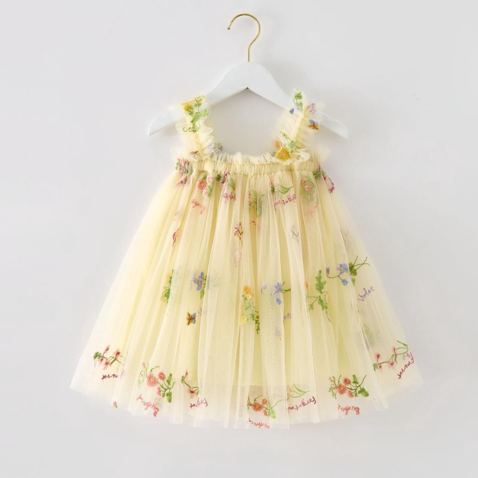 Robes Décontractées pour Filles Robe Tutu Sans Manches pour Filles Robe pour Tout-Petites Robe en Tulle pour Filles 3-4 Ans