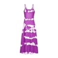 thumbnail image 4 of SMihono Robe Maxi Bohème d'Été pour Femmes Grande Taille Mode Vacances Été Sans Manches Rayée Imprimée Col en V Sexy Décontractée Longue Robe Maxi Plage Robe d'Été, 4 of 5