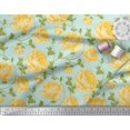 thumbnail image 2 of Soimoi Tissu en Poly Georgette Feuilles & Roses Imprimés Floraux au Mètre 42 Pouces de Large, 2 of 3