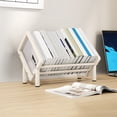 thumbnail image 2 of White Stainless Steel Desktop Bookshelf Size B Desk Storage Learning Supplies File Rack Organization Office Home School Compact Metal Organizer T-330 White B, 2 of 6