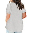 thumbnail image 4 of Ladies Top V Neck Fashion Solid Color Short Sleeve Pocket Loose T Shirt, 4 of 4