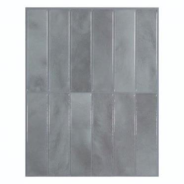 Smart Tiles Peel and Stick Backsplash, 5 Adhesive Tiles, Morocco Grey, 11.43"x9"