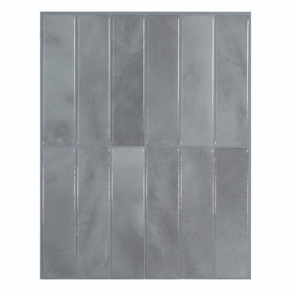 Smart Tiles Dosseret Autocollant à Peler et Coller, 5 Carreaux Adhésifs, Gris Marocain, 11,43"x9"