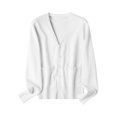 thumbnail image 1 of Bellella Women Cardigan Sweater V Neck Coat Button Down Outwear Ribbed Long Sleeve Jacket Work White XL, 1 of 2