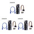 thumbnail image 4 of Ruiboury VER003 PCI-E Riser Card 30CM 60CM USB 3.0 Cable PCI 1X to 16X Extender PCI-E Adapter for GPU Miner Mining Black 60CM 3Set, 4 of 6