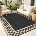 thumbnail image 1 of Garvee Tapis d'Extérieur 8 Pieds X 10 Pieds Imperméable Réversible Moderne Géométrique Neutre, Tapis de Patio d'Extérieur en Paille Plastique Tapis de Camping pour Patio VR Balcon Terrasse Cour Arrière, Noir Café, 1 of 7