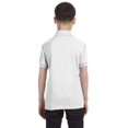 thumbnail image 3 of Hanes Cotton-Blend Kids` Jersey Polo, XS, White, 3 of 6