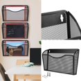 thumbnail image 3 of witspace Pocket Wall File Holder, Metal Wall Hanging File Frame, Mesh Hanging File Organizer, Vertical Wall Mounted Document Rack for Papers Folders Files Clipboard,Black, 3 of 5