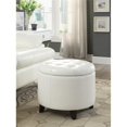 thumbnail image 3 of Convenience Concepts Designs4Comfort Round Ottoman in Ivory Faux Leather Fabric, 3 of 5