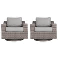 thumbnail image 1 of Living Source International Swivel Club Patio Chairs - Set of 2, Brown/Gray, 1 of 3