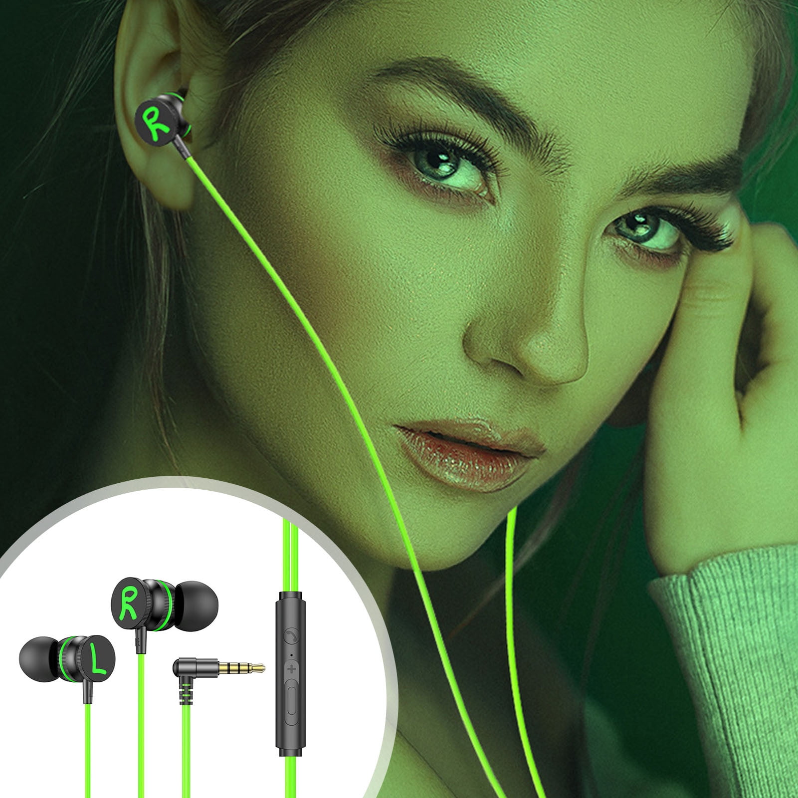 TopLLC Earbuds Headphones With Microphone, Noise Isolating Wired Earbuds, Earphones With Powerful Heavy Bass Stereo on Clearance