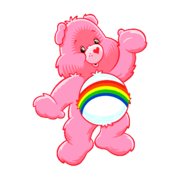 Cute Cartoon CARE Soft, Huggable Plushie, Stuffed Animal Teddy Daycare Rainbow Teddy Bear Adorable Cartoon Girls Boys Design Bedroom Fun Elevate Home Vinyl Decoration Creative Aesthetic Art 10x12 inch