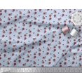 thumbnail image 3 of Soimoi Blue Velvet Fabric Maze & Rose Floral Decor Fabric Printed Yard 58 Inch Wide, 3 of 6