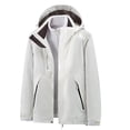 thumbnail image 1 of LSLJS Women's Men Winter Hooded Softshell Windproof Soft Coat Long Sleeve Jacket( White, XL), 1 of 8