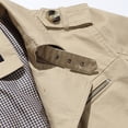 thumbnail image 1 of CEHVOM Homme Décontracté Uni Col Rabattu Coupe-Vent à Simple Boutonnage Fente Latérale Poche Manteau à Multiples Boutons Soldes, 1 of 8
