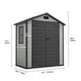 thumbnail image 2 of DEXTRUS Remise Extérieure en Résine 6,2 X 3,4 Pi avec Fenêtre, Évent et Porte Verrouillable, 20,1 Pi2 Rangement de Jardin et Mobilier de Patio Résistants aux Intempéries, Noir et Gris, 2 of 7