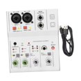 thumbnail image 3 of Bunblic 2 Channel Audio Mixer Audio Interface 48V Power Lightweight Mixing Professional for Karaoke Home Singing White, 3 of 8