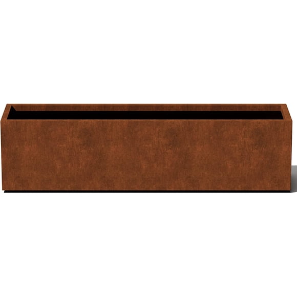 Corten Steel Window Box Planter - Long Planter for Outdoor Balcony/Windowsills | Naturally Rusting Steel for All-Weather Use | Modern Rustic Décor for Flowers, Succulents, Small Plants