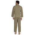 thumbnail image 4 of Inkmeso Ensemble de Pyjama Classique Uni en Coton, Pyjama Boutonné pour Hommes, 2 Pcs, Tenue de Nuit, 4 of 7