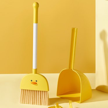 OULII 1 Set Housekeeping Helper For Kids Assorted Color Plastic Desktop Broom With Pan For Childs Playtime