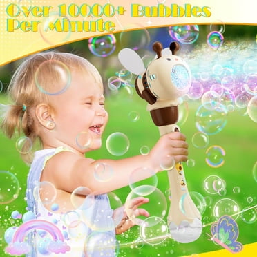 EGNMCR Machine à Bulles Bulles pour Tout-Petits Enfants Machine à Bulles Abeille Cadeaux d'Anniversaire Jouets d'Extérieur pour Filles Garçons de 3 4 5 6 7 8 Ans Fête Mariage Baguettes à Bulles pour Tout-Petits 90 ml Machine à Bulles