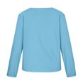 thumbnail image 5 of AherBiu Hauts à Manches Longues pour Femmes Blouse en Coton et Lin Demi-Boutonnage Col en V Hauts de Sortie pour Femmes, 5 of 5