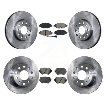 Transit Auto Ensemble de Disques de Frein avant Arrière et de Plaquettes Semi-Métalliques pour Voiture 2015 Volkswagen Golf SportWagen S Trendline Highline Comfortline SE SEL avec Rotor de 253 mm de Diamètre K8S-105017