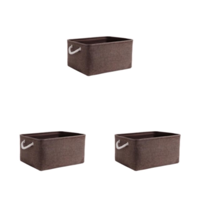 relayinert Contenant de Rangement pour l'Organisation et Poignée en Corde Robuste Boîte de Rangement Pliable Brun 31*21*13 Ensemble de 3