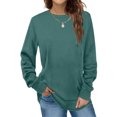 thumbnail image 1 of zanvin Hauts d'Automne pour Femmes, Mode Femme Automne Hiver Uni à Col Rond, Chandail à Manches Longues, Cadeau Chaud, 1 of 6