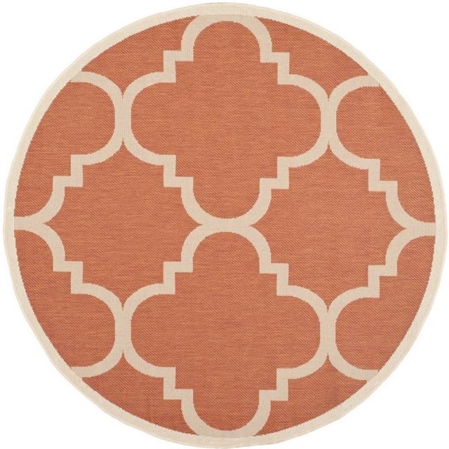 Safavieh Courtyard Terracotta Indoor Outdoor Rug - Round 5'3"