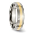 thumbnail image 4 of Titanium 14k Gold Inlay 6mm Ring Man Wedding Precious Metal   For Dad Mens  For Him, 4 of 11