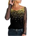 thumbnail image 1 of DPTALR Blouse T-shirt à Manches Longues en Dentelle Imprimée Décontractée pour Femmes, 1 of 5