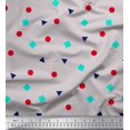 thumbnail image 1 of Soimoi Japan Crepe Satin Fabric Square,Dot & Triangle Geometric Fabric Prints by Yard 42 Inch Wide, 1 of 3