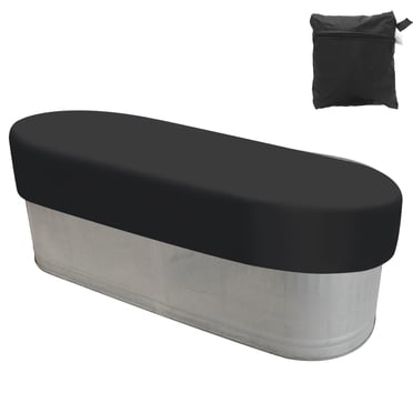 Unique Bargains 6Ft Oval Stock Tank Cover Waterproof Dustproof 420D Oxford SPA Bath Pool Cover Protector, Black