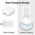 thumbnail image 3 of Airpods Charging Case Compatible for Airpods 1&2, Wireless Charger Replacement Case for Air Pod, 450mAh Battery with Bluetooth Pairing Sync Button, NO Earbuds Include, White, 3 of 6