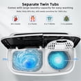 thumbnail image 4 of Costway 13lbs Portable Semi-Automatic Twin Tub Wash Machine W/ Built-In Drain Pump Black, 4 of 10