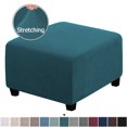 thumbnail image 2 of SUTENGDA Square Ottoman Cover Soft  Stretch Jacquard Ottoman Slipcovers Waterproof Non Slip Footstool Protect With Elastic Bottom Machine Washable-Primary color, 2 of 7