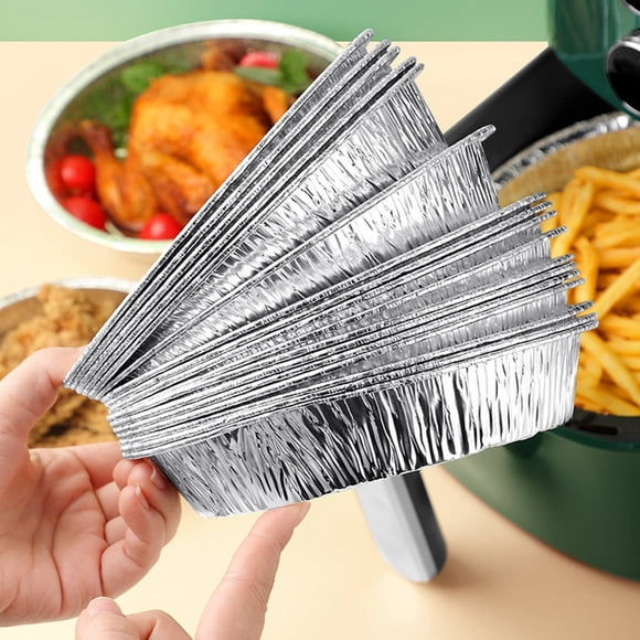 HAOAN 9 inch Pie Pans (50 pack) by - Disposable Aluminum Foil Pie Tins Heavy-duty Baking Tin Plates Standard Size Silver