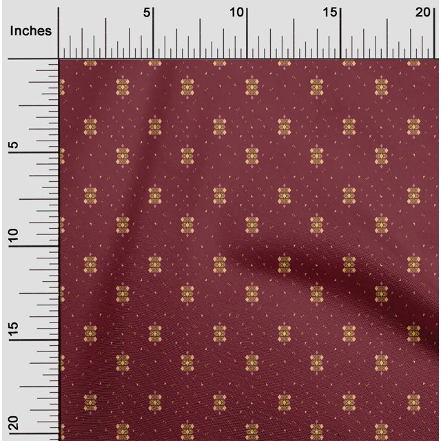 oneOone Cotton Silk Fabric Diamond & Triangle Geometric Print Sewing Fabric BTY 42 Inch Wide