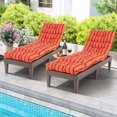 thumbnail image 2 of Costway 2 Pcs Coussin de Chaise Longue 73 Pouces Coussin Rembourré pour Fauteuil Inclinable Intérieur Extérieur Orange Foncé, 2 of 8