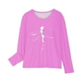 thumbnail image 4 of T-shirts à Manches Longues pour Filles, Col Rond, en Coton, Imprimé Libellule, T-Shirts Décontractés d'Automne et de Printemps, T-Shirts Graphiques Basiques pour Enfants (13 Ans, Rose), 4 of 5