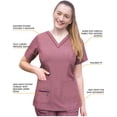 thumbnail image 3 of Adar Pro Haut de Sarrau à Encolure en V Rehaussée pour Femme, TG, Bordeaux Chiné, 3 of 7