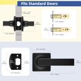 thumbnail image 4 of Poignées de Porte Carrées Modernes Levier de Porte de Passage Poignée Intérieure de Porte Levier Sans Clé Non Verrouillable Ensemble [pour Portes de Couloir Ou de Garde-Robe] Réversible pour Portes des Côtés Droit et Gauche, 4 of 6