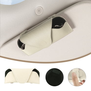 TopLLC Support de Lunettes de Soleil pour Pare-Soleil de Voiture, Étui de Rangement pour Lunettes en Cuir, avec Fermeture Magnétique Dissimulée, Accessoires pour Pare-Soleil de Véhicule, Boîte Organisatrice pour Lunettes de Soleil